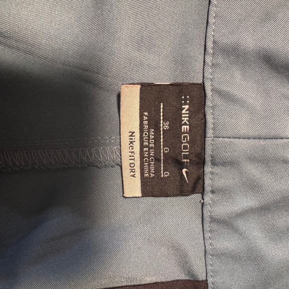 Nike Golf Shorts Men's 36 Gr blue Flat Front Dri-Fit Polyester Spandex Athletic - Picture 7 of 8